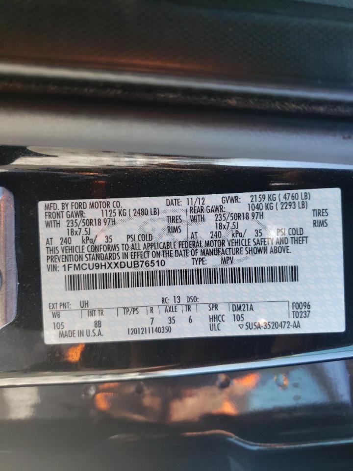 Photo 10 from auction – 2013 FORD ESCAPE SEL with VIN 1FMCU9HXXDUB76510