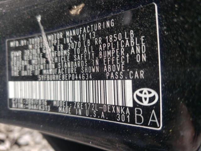Photo 10 from auction – 2014 TOYOTA COROLLA L with VIN 5YFBURHE8EP044634