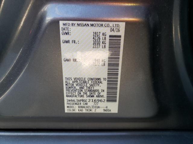 Photo 10 from auction – 2016 NISSAN ALTIMA 2.5 with VIN 1N4AL3AP8GC216962
