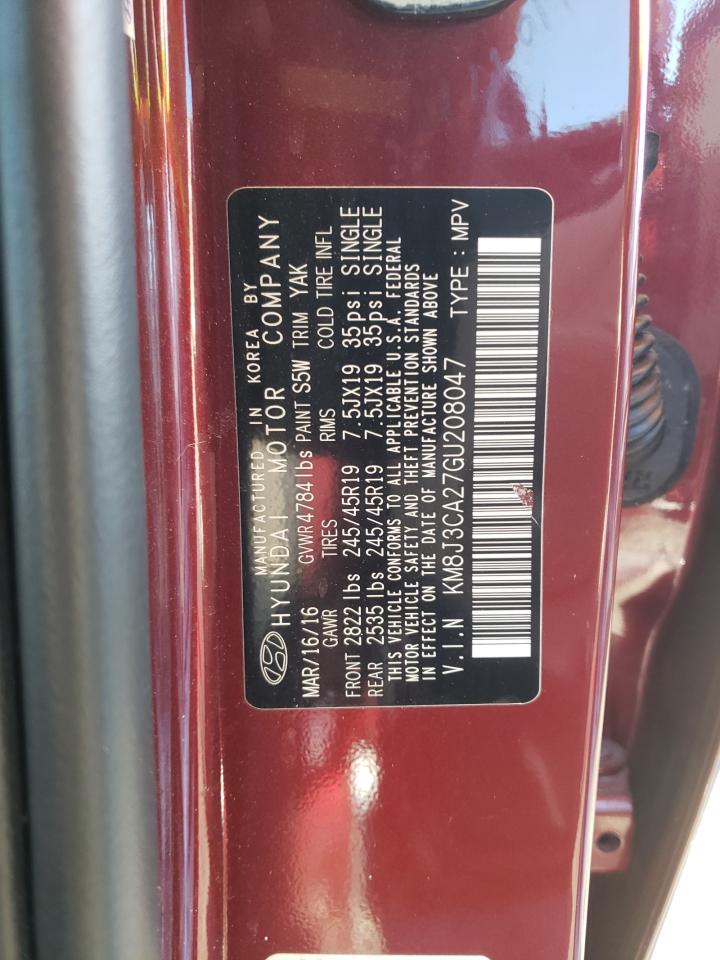 Photo 10 from auction – 2016 HYUNDAI TUCSON LIM with VIN KM8J3CA27GU208047