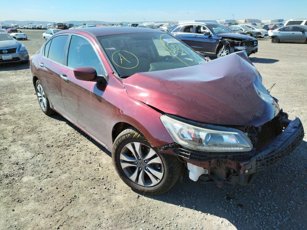 HONDA ACCORD LX 2015 with VIN 1HGCR2F35FA055161 - Photo from auction