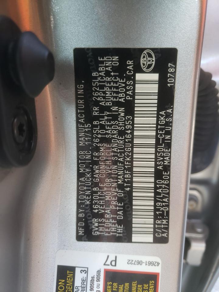 Photo 10 from auction – 2016 TOYOTA CAMRY LE with VIN 4T1BF1FK2GU164953