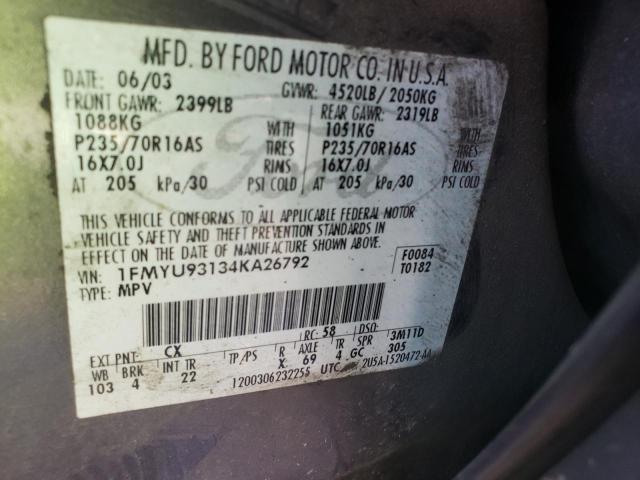 Photo 10 from auction – 2004 FORD ESCAPE with VIN 1FMYU93134KA26792