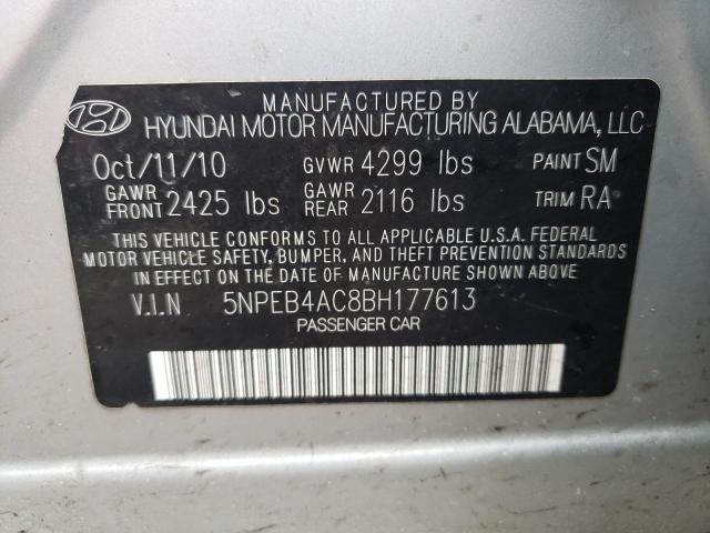 Photo 10 from auction – 2011 HYUNDAI SONATA GLS with VIN 5NPEB4AC8BH177613