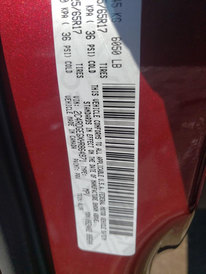 Photo 10 from auction – 2017 DODGE GRAND CARA with VIN 2C4RDGEGXHR864971