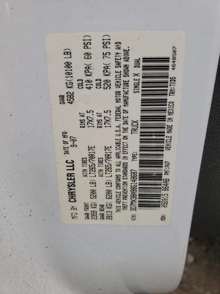 Photo 10 from auction – 2008 DODGE RAM 3500 S with VIN 3D7MX38A98G148687