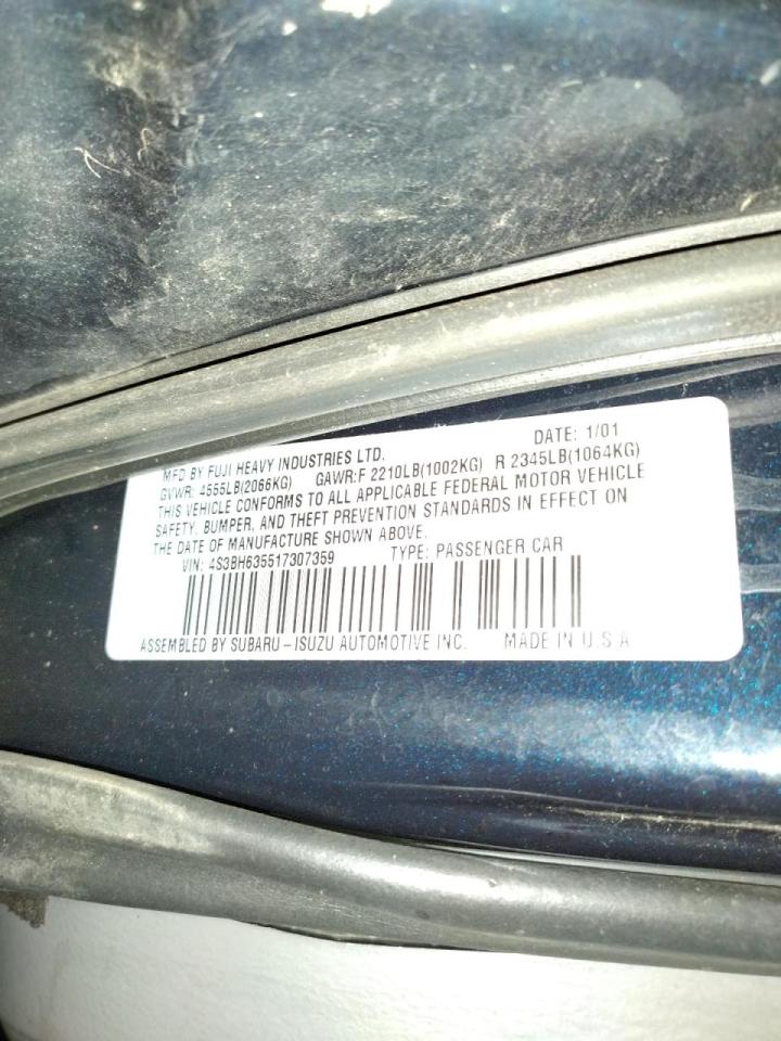Photo 10 from auction – 2001 SUBARU LEGACY L with VIN 4S3BH635517307359