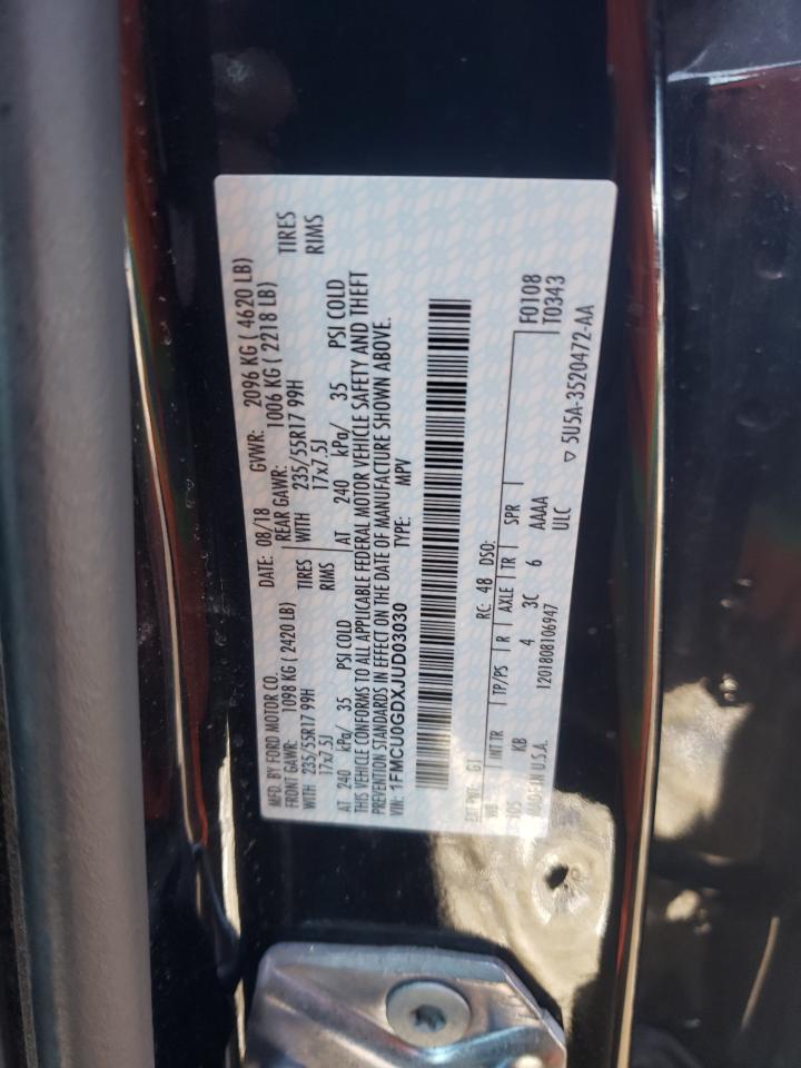 Photo 10 from auction – 2018 FORD ESCAPE SE with VIN 1FMCU0GDXJUD03030