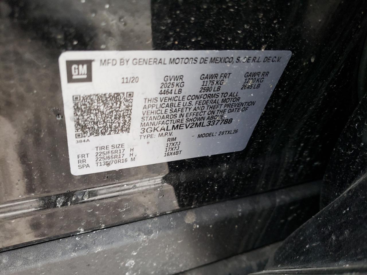 Photo 10 from auction – 2021 GMC TERRAIN SL with VIN 3GKALMEV2ML337788