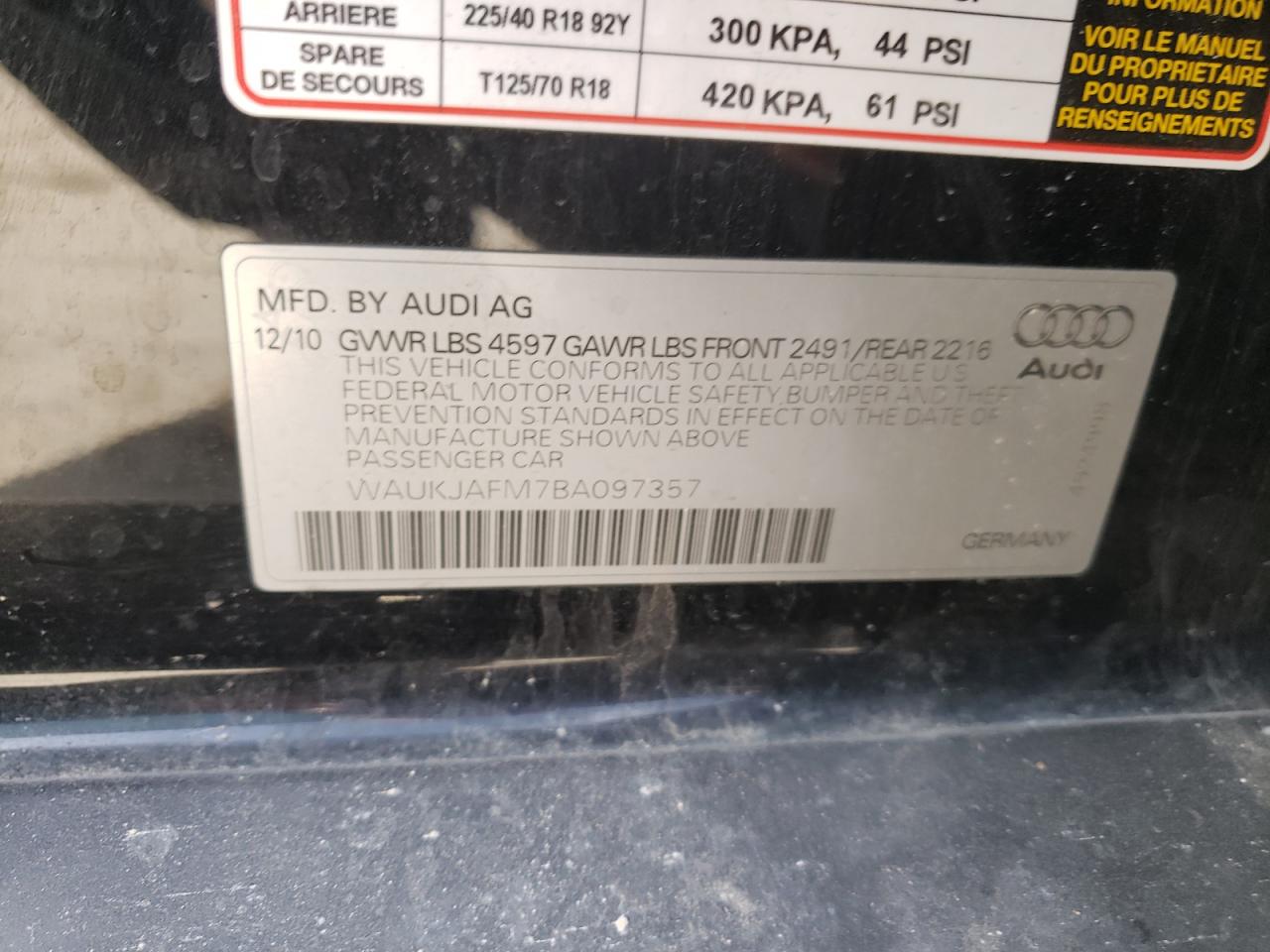 Photo 10 from auction – 2011 AUDI A3 PREMIUM with VIN WAUKJAFM7BA097357