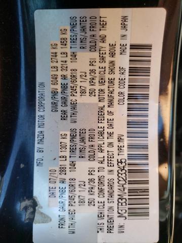 Photo 10 from auction – 2010 MAZDA CX-9 with VIN JM3TB3MV4A0233435