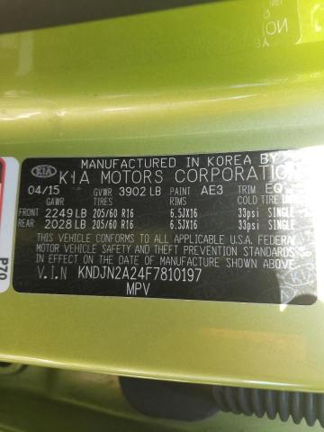 Photo 10 from auction – 2015 KIA SOUL with VIN KNDJN2A24F7810197