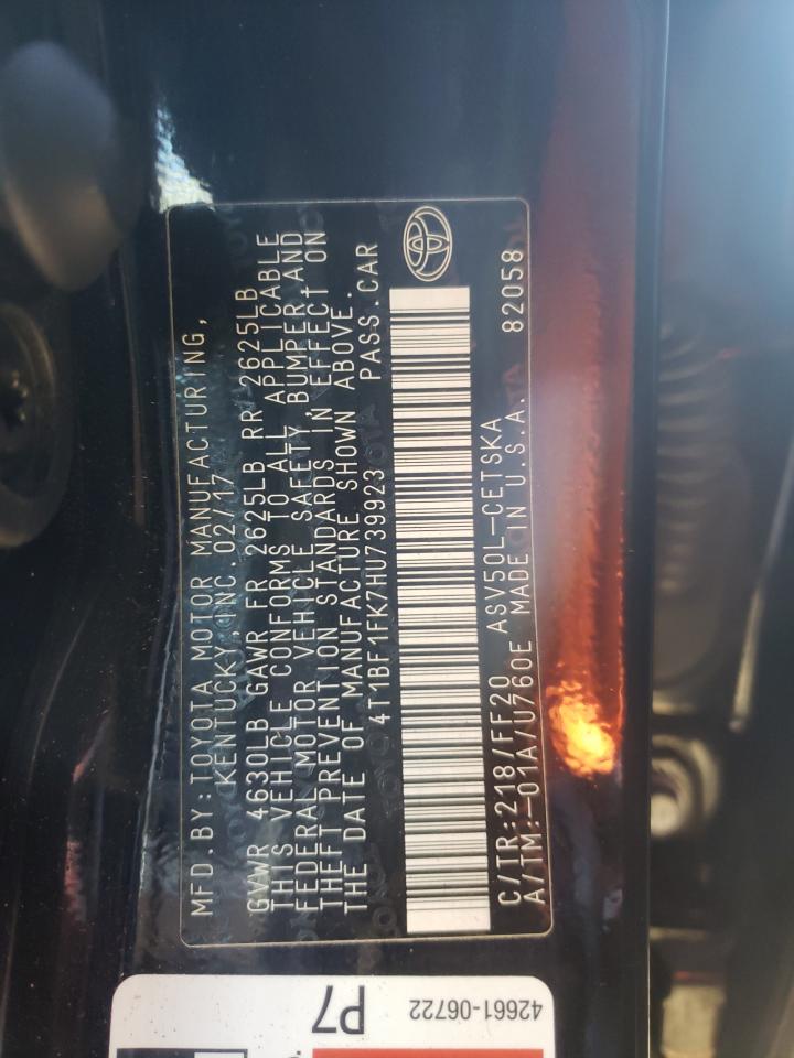 Photo 10 from auction – 2017 TOYOTA CAMRY LE with VIN 4T1BF1FK7HU739923