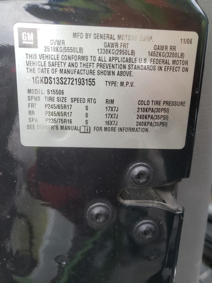 Photo 10 from auction – 2007 GMC ENVOY with VIN 1GKDS13S272193155