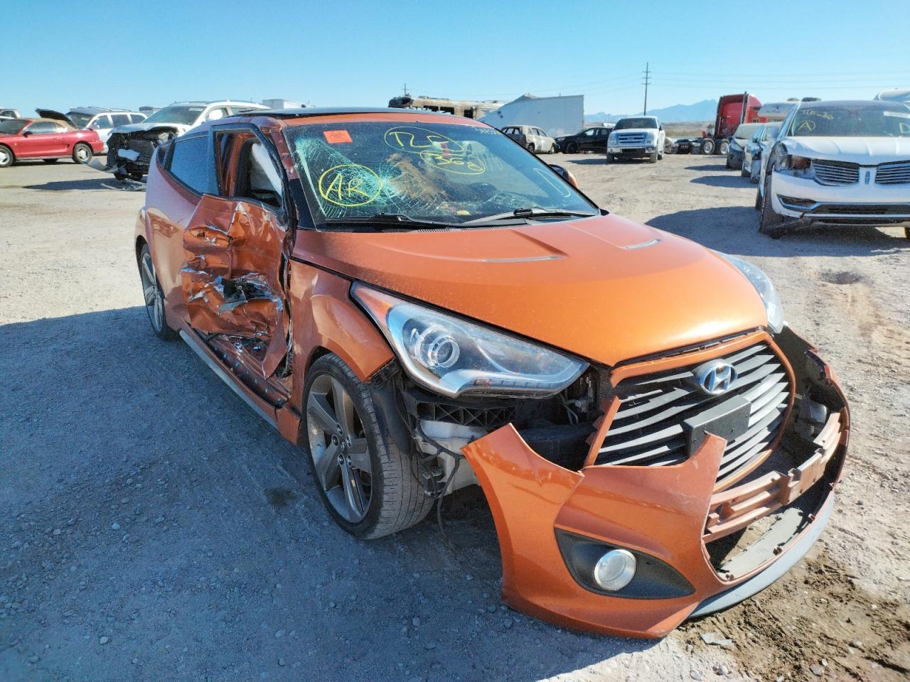 HYUNDAI VELOSTER T 2013 with VIN KMHTC6AE4DU105104 - Photo from auction