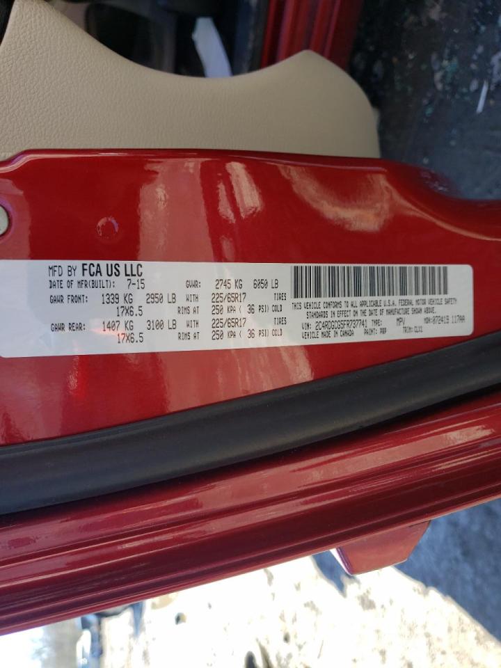 Photo 10 from auction – 2015 DODGE GRAND CARA with VIN 2C4RDGCG5FR737741