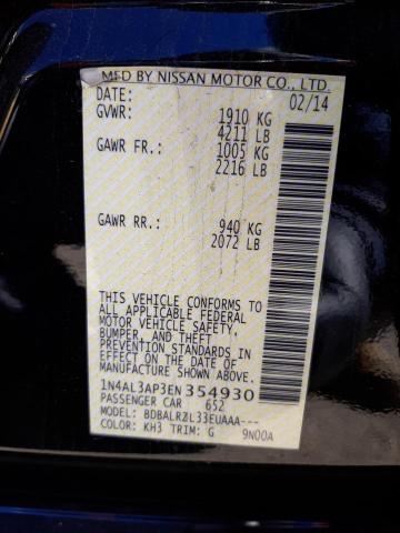 Photo 10 from auction – 2014 NISSAN ALTIMA with VIN 1N4AL3AP3EN354930