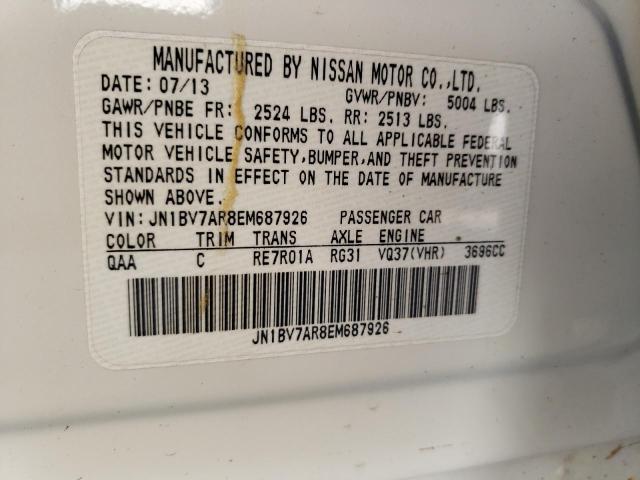 Photo 10 from auction – 2014 INFINITI Q50 BASE with VIN JN1BV7AR8EM687926