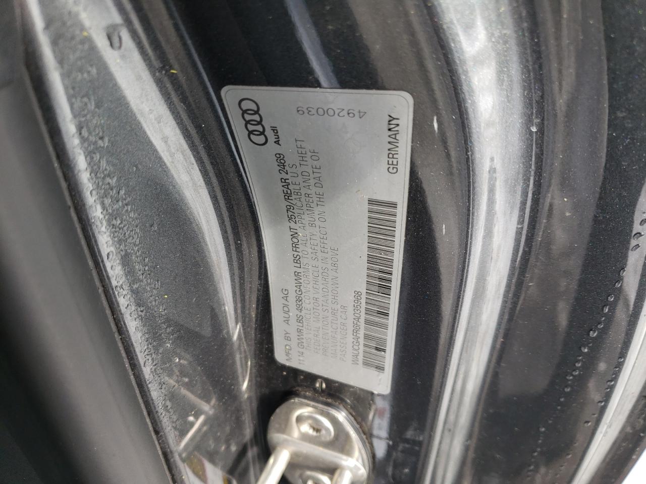 Photo 10 from auction – 2015 AUDI S5 PREMIUM with VIN WAUCGAFR6FA035968