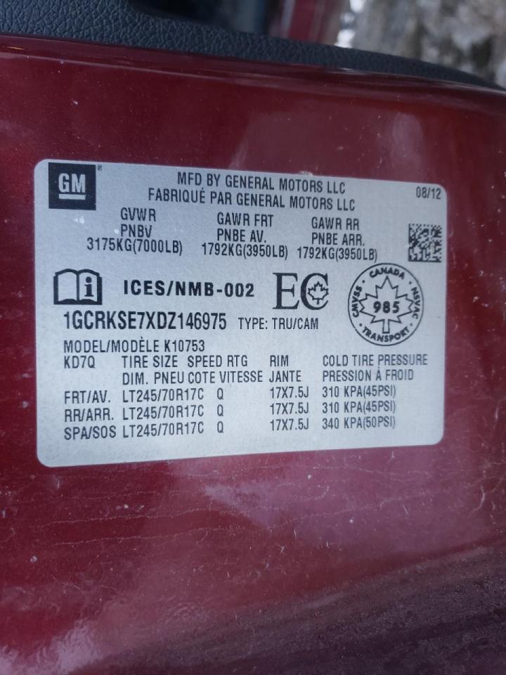 Photo 10 from auction – 2013 CHEVROLET SILVERADO with VIN 1GCRKSE7XDZ146975