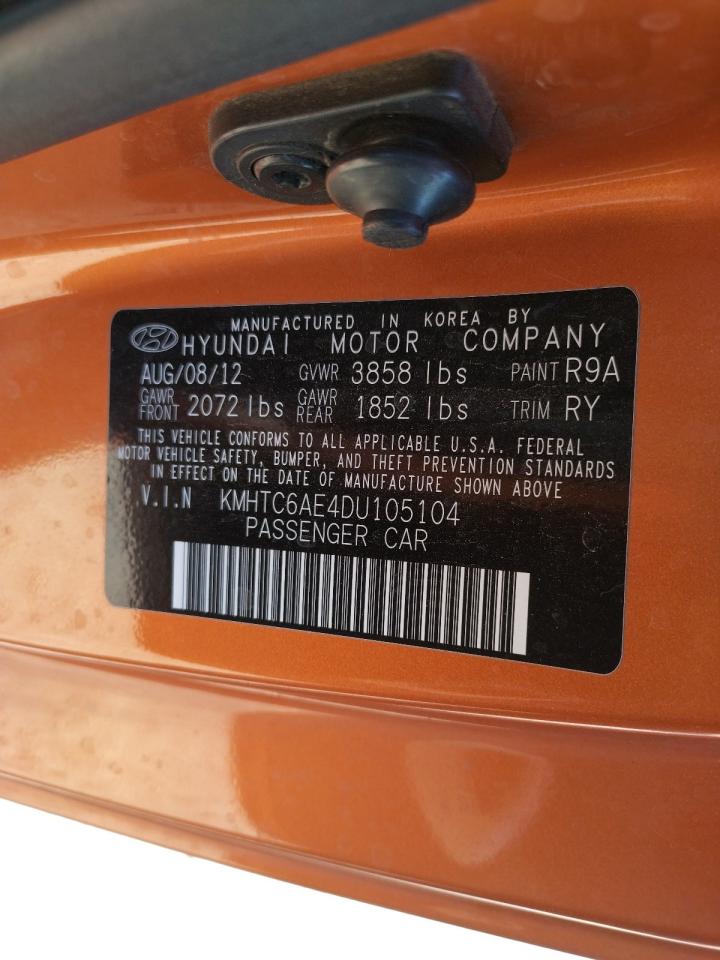 Photo 10 from auction – 2013 HYUNDAI VELOSTER T with VIN KMHTC6AE4DU105104