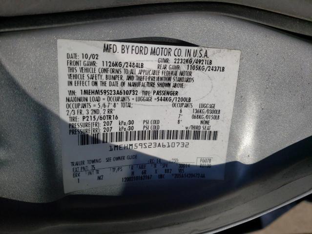 Photo 10 from auction – 2003 MERCURY SABLE LS P with VIN 1MEHM59S23A610732