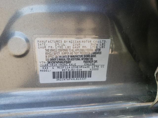 Photo 10 from auction – 2017 NISSAN VERSA S with VIN 3N1CN7AP4HL815337