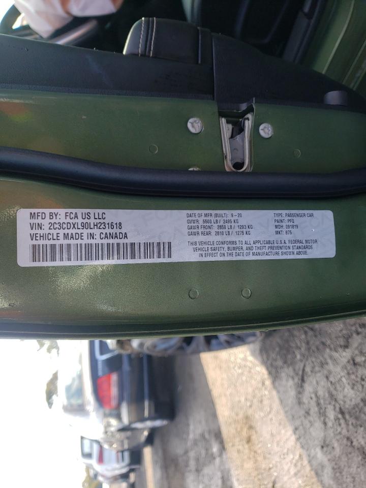 Photo 10 from auction – 2020 DODGE CHARGER SR with VIN 2C3CDXL90LH231618