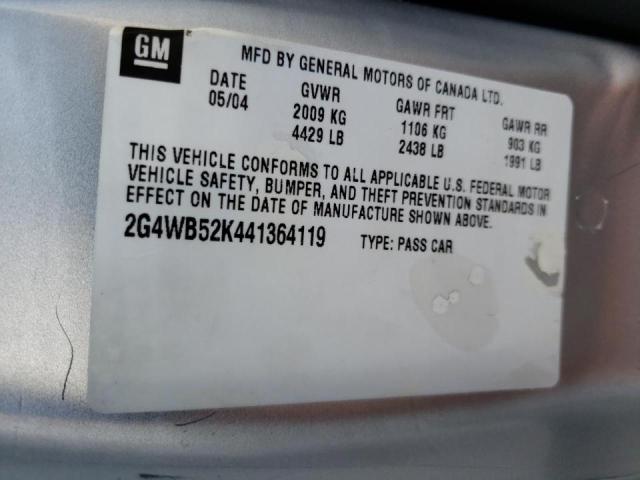 Photo 10 from auction – 2004 BUICK REGAL LS with VIN 2G4WB52K441364119