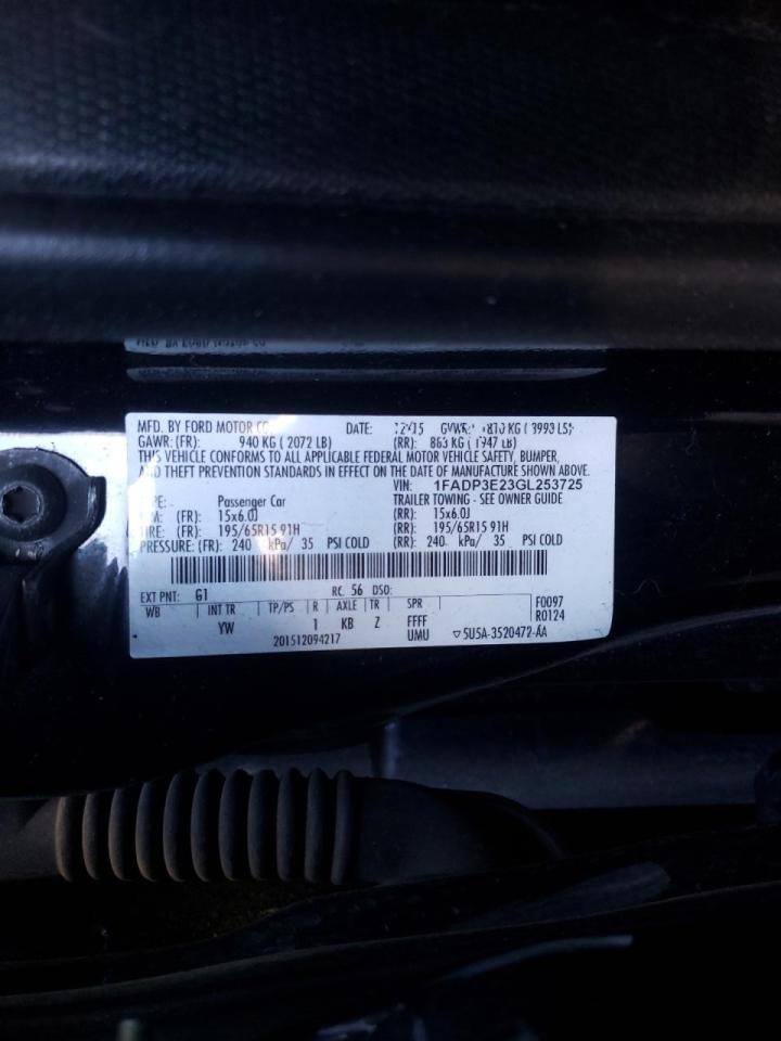 Photo 10 from auction – 2016 FORD FOCUS S with VIN 1FADP3E23GL253725