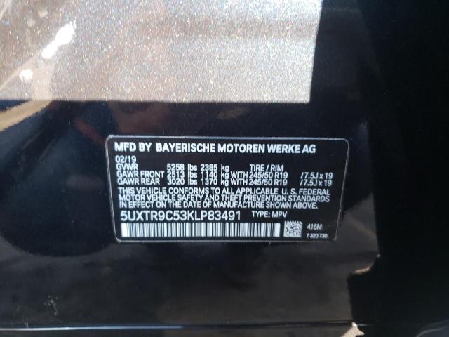 Photo 10 from auction – 2019 BMW X3 XDRIVE3 with VIN 5UXTR9C53KLP83491