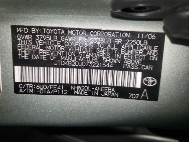 Photo 10 from auction – 2007 TOYOTA PRIUS with VIN JTDKB20U073221544