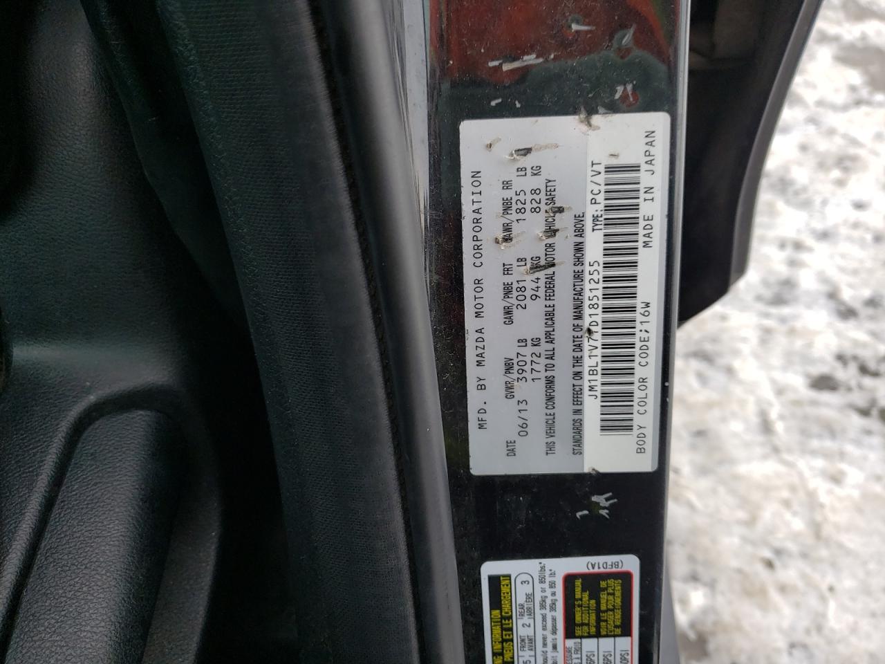 Photo 10 from auction – 2013 MAZDA 3 I with VIN JM1BL1V77D1851255