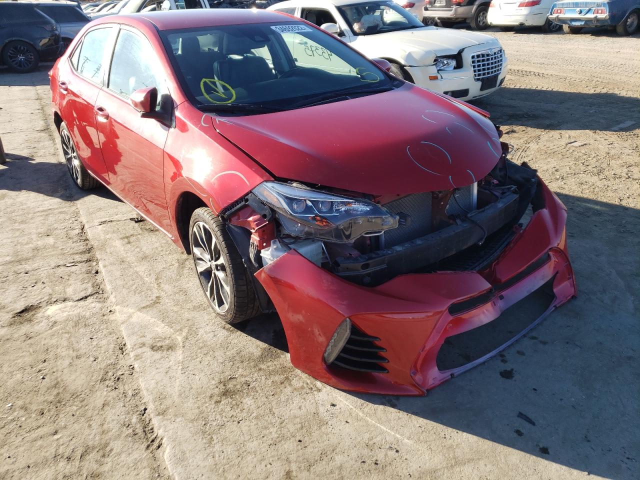 TOYOTA COROLLA L 2018 with VIN 5YFBURHE7JP841242 - Photo from auction