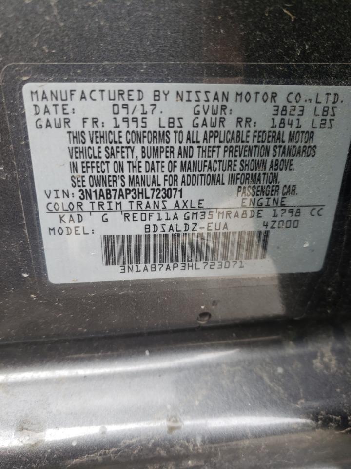 Photo 10 from auction – 2017 NISSAN SENTRA S with VIN 3N1AB7AP3HL723071