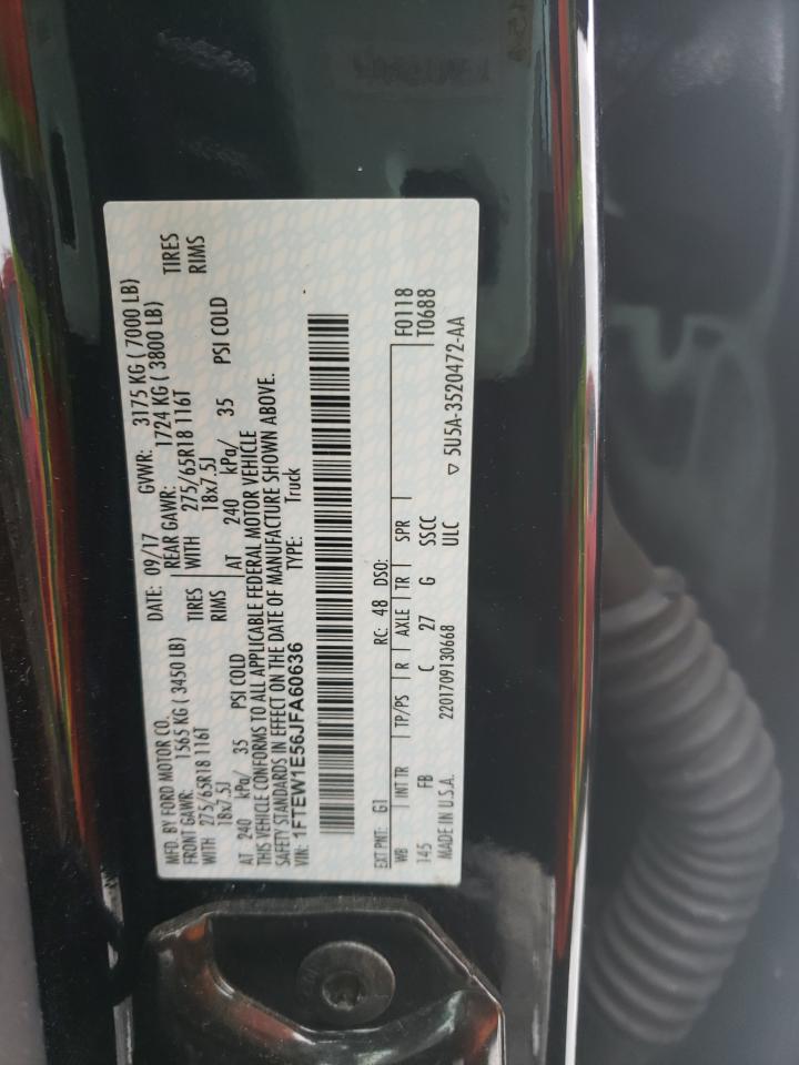 Photo 10 from auction – 2018 FORD F150 SUPER with VIN 1FTEW1E56JFA60636