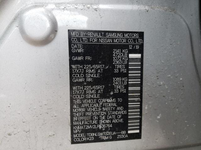 Photo 10 from auction – 2020 NISSAN ROGUE S with VIN KNMAT2MV2LP536764