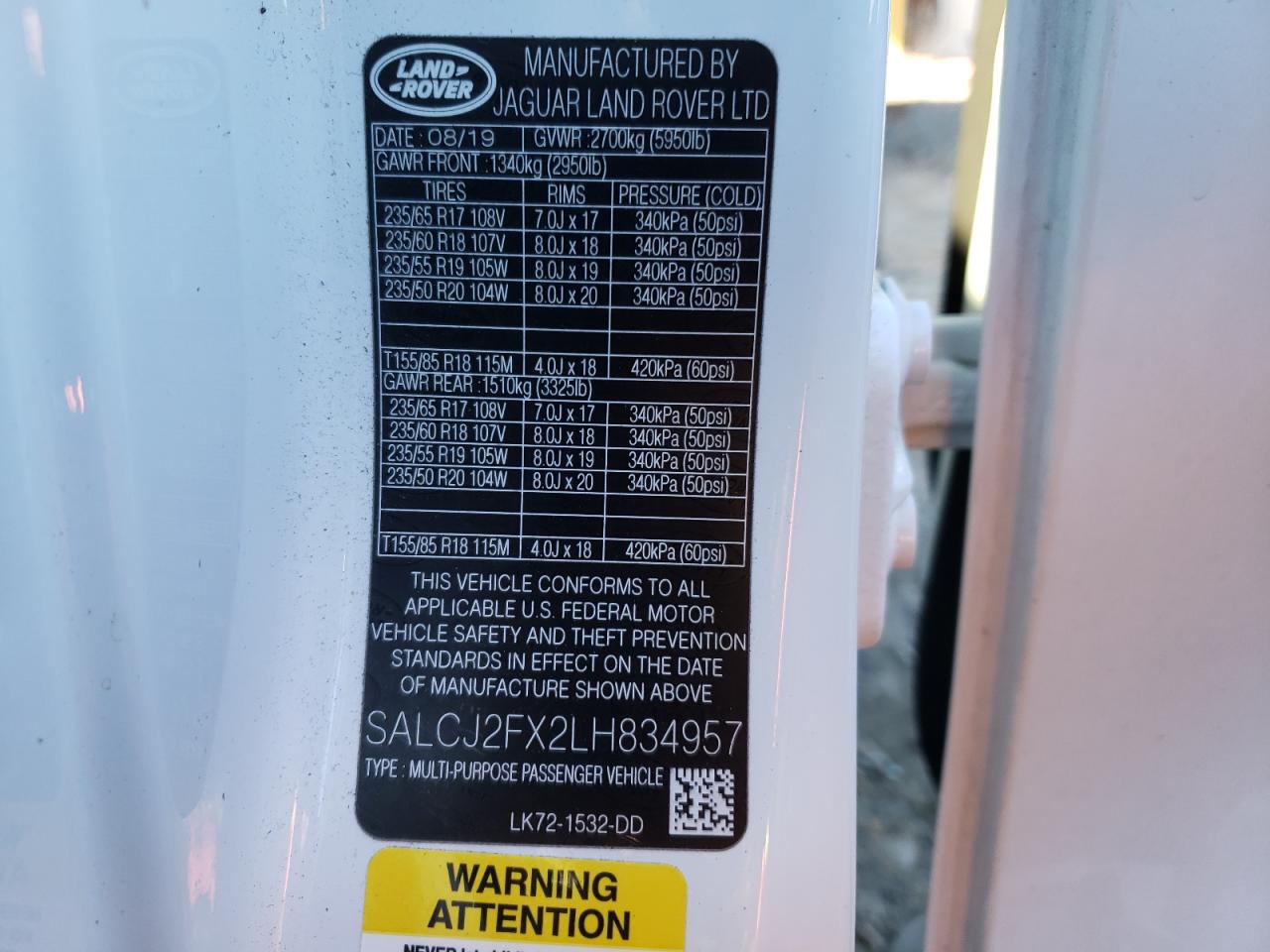 Photo 10 from auction – 2020 LAND ROVER DISCOVERY with VIN SALCJ2FX2LH834957