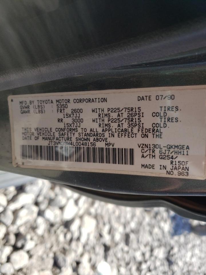 Photo 10 from auction – 1990 TOYOTA 4RUNNER with VIN JT3VN39W4L0048156