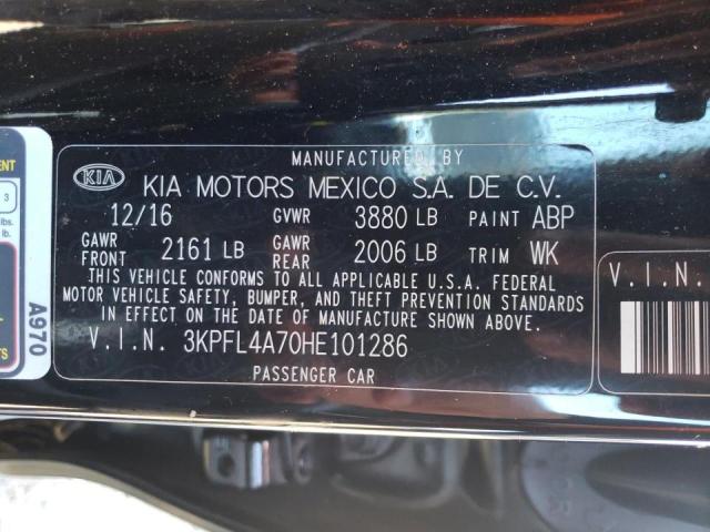 Photo 10 from auction – 2017 KIA FORTE LX with VIN 3KPFL4A70HE101286