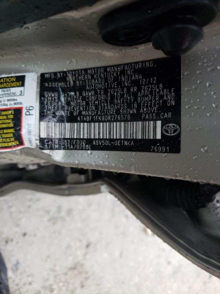 Photo 10 from auction – 2013 TOYOTA CAMRY L with VIN 4T4BF1FK8DR276576