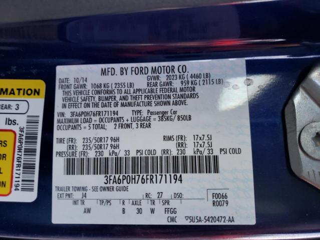 Photo 10 from auction – 2015 FORD FUSION SE with VIN 3FA6P0H76FR171194