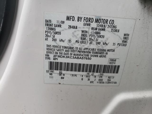 Photo 10 from auction – 2010 FORD EDGE LIMIT with VIN 2FMDK3KC3ABA57650