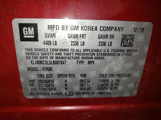 Photo 10 from auction – 2020 BUICK ENCORE GX with VIN KL4MMCSL5LB087847