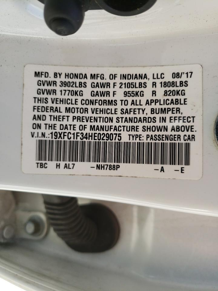 Photo 10 from auction – 2017 HONDA CIVIC EX with VIN 19XFC1F34HE029075