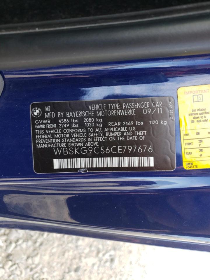 Photo 10 from auction – 2012 BMW M3 with VIN WBSKG9C56CE797676