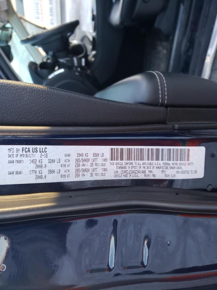 Photo 10 from auction – 2016 DODGE DURANGO CI with VIN 1C4RDJEGXGC341406