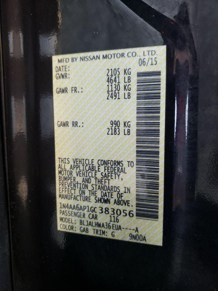 Photo 10 from auction – 2016 NISSAN MAXIMA 3.5 with VIN 1N4AA6AP1GC383056