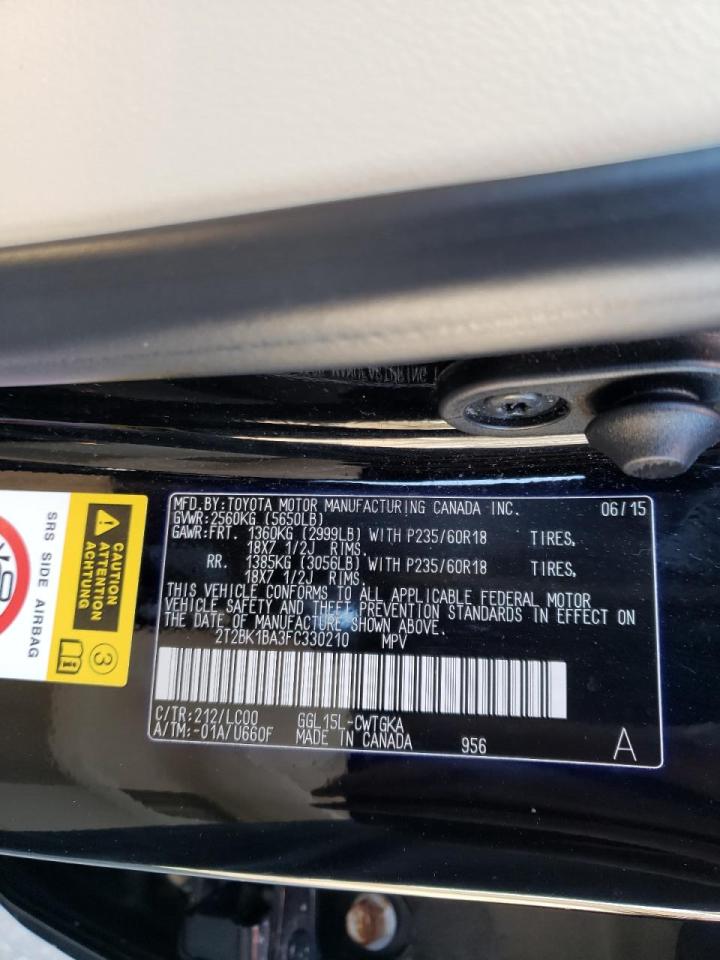 Photo 10 from auction – 2015 LEXUS RX 350 BAS with VIN 2T2BK1BA3FC330210