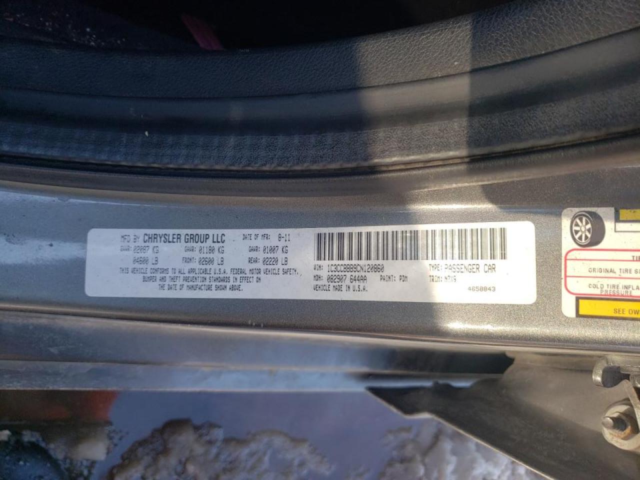 Photo 10 from auction – 2012 CHRYSLER 200 TOURIN with VIN 1C3CCBBB9CN120860